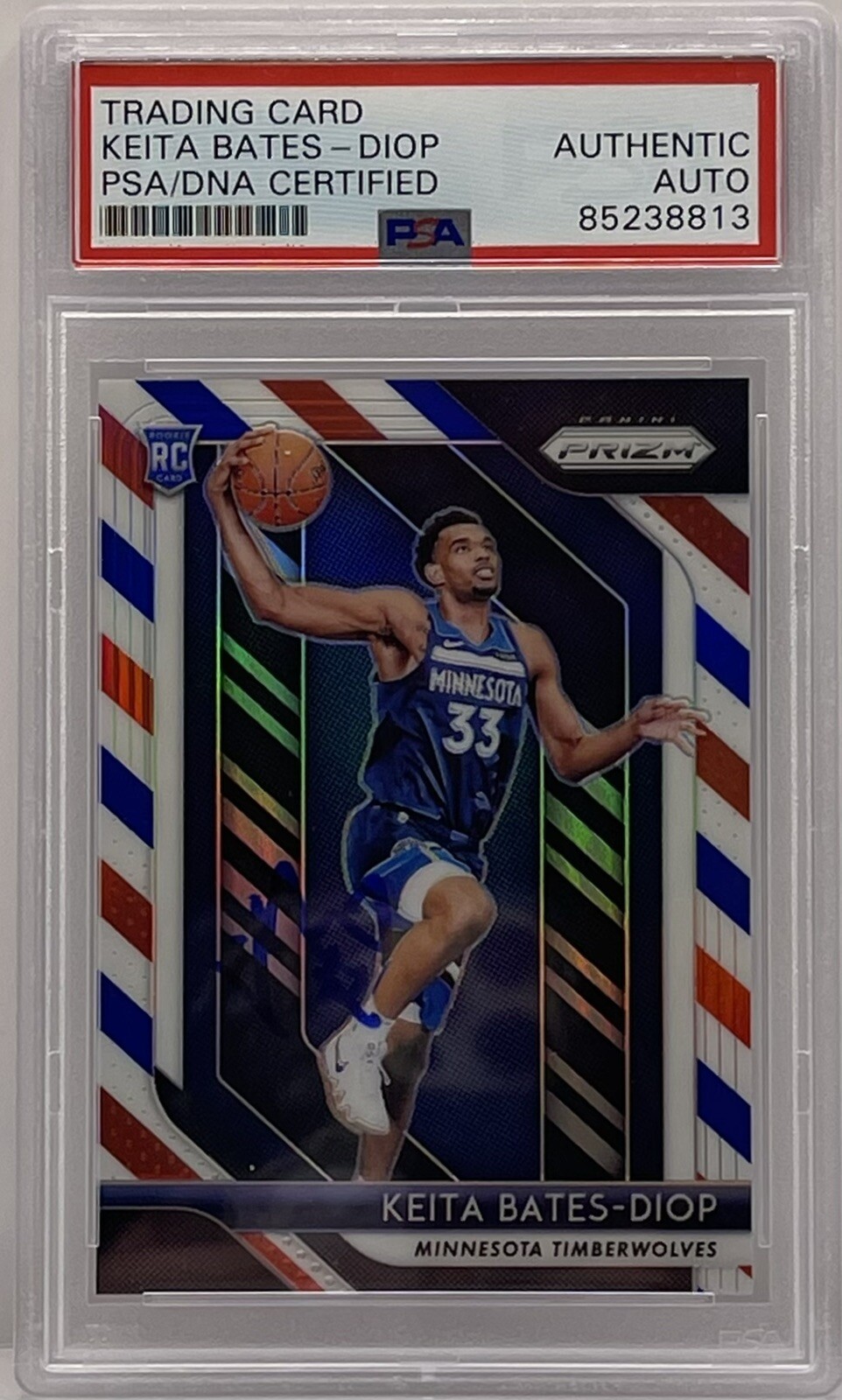 Keita Bates Diop 2018-19 Panini Prizm Rookie Card Timberwolves PSA/DNA Slabbed