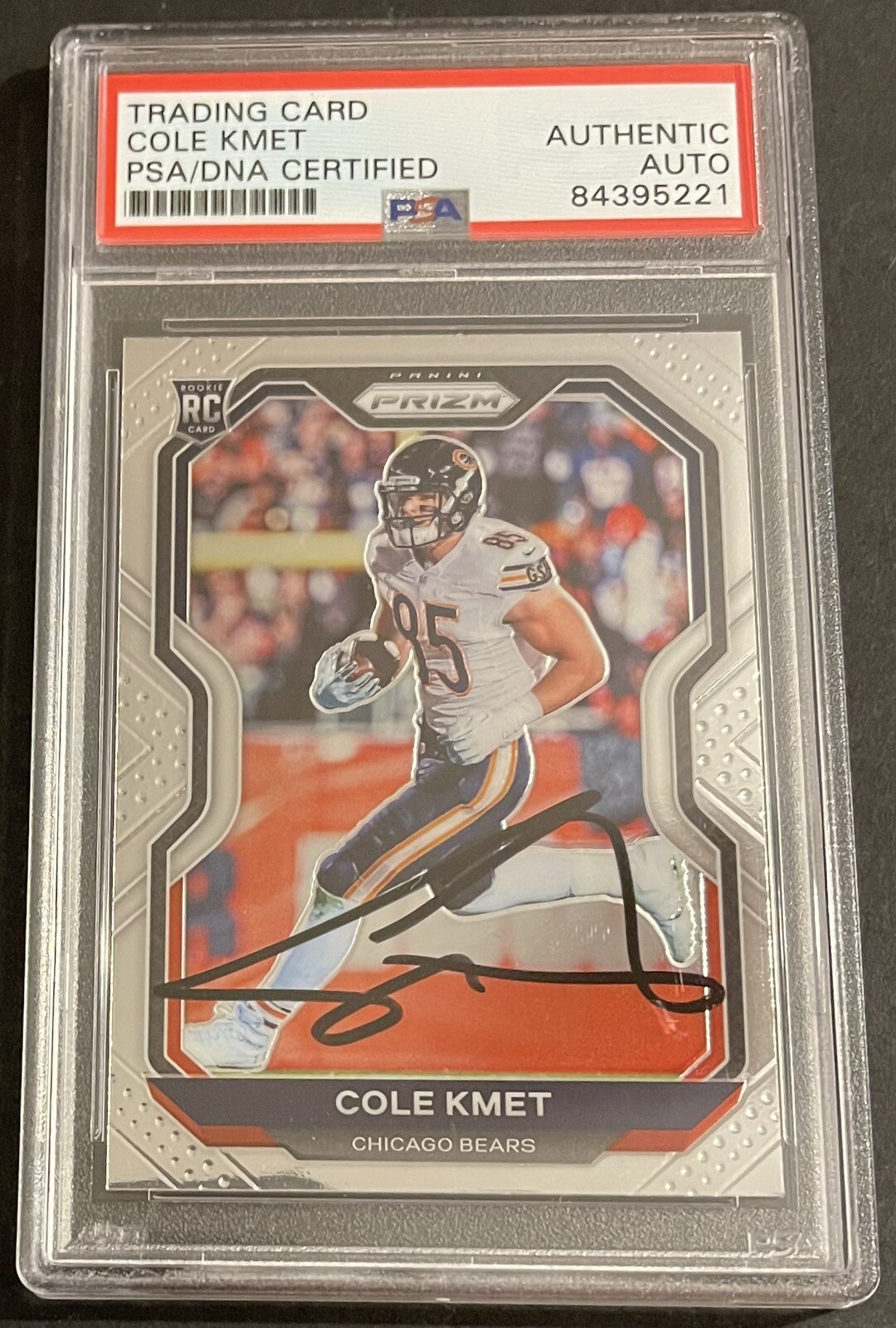 Cole Kmet Signed Autographed 2020 Prizm Rookie Card Chicago Bears PSA/DNA