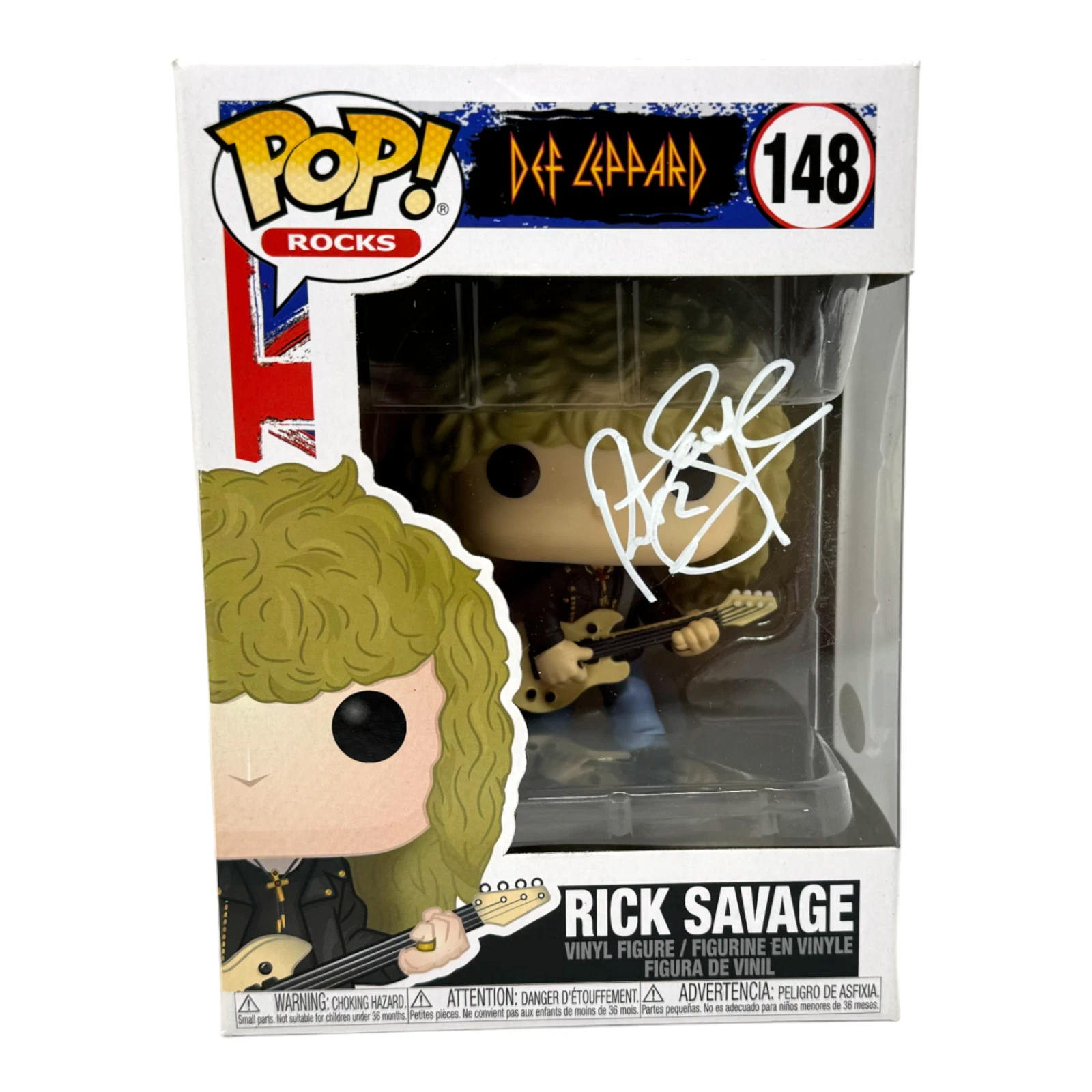 Rick Savage Signed Def Leppard Funko Pop Rocks #148 Bassist Autograph JSA COA