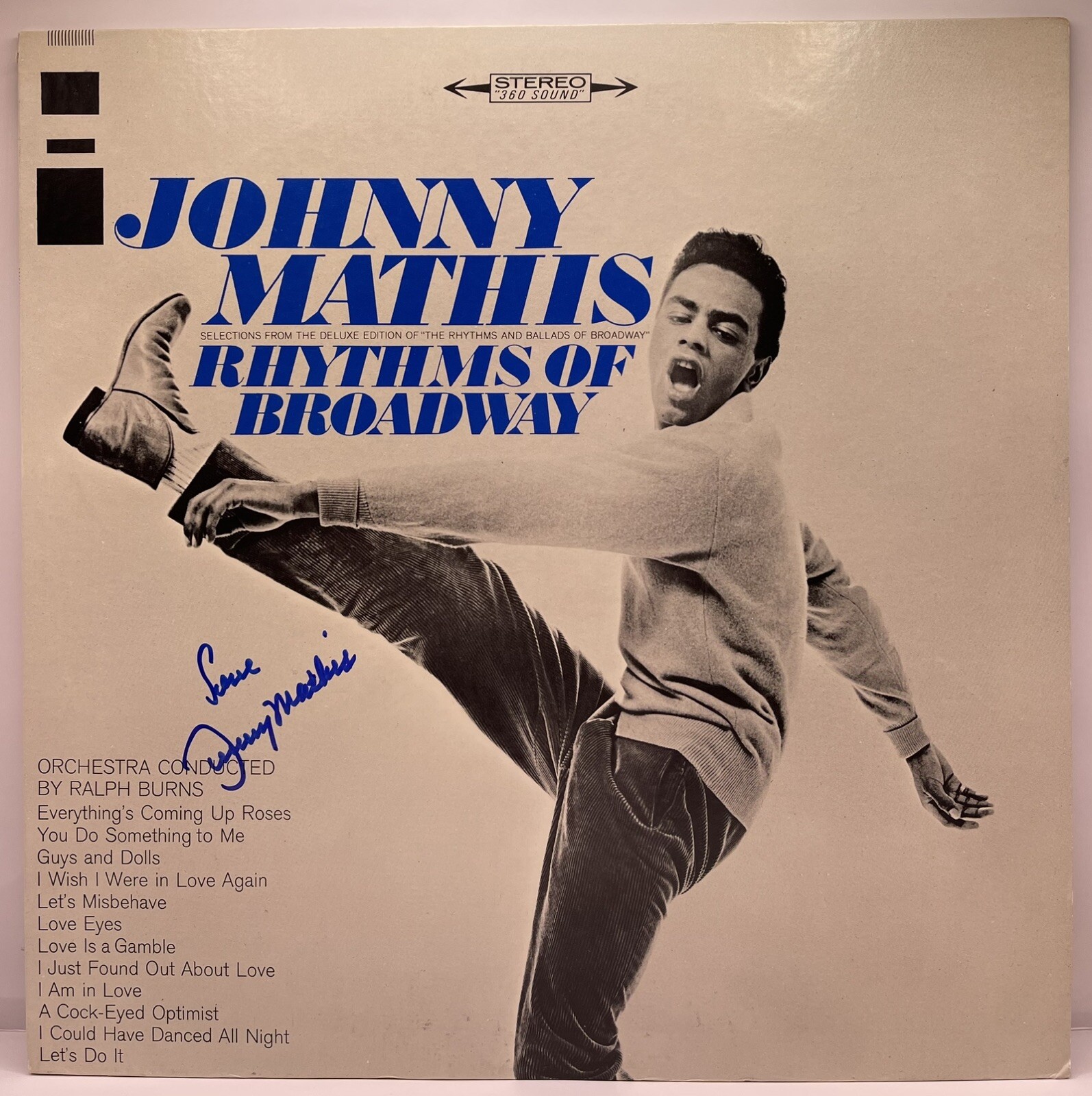 Johnny Mathis Signed Autographed Vinyl Record Album Rhythms Of Broadway JSA