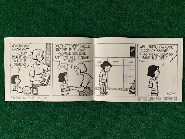 ONE BIG HAPPY ORIGINAL PEN+INK CARTOON DAILY ARTWORK RICK DETORIE RARE