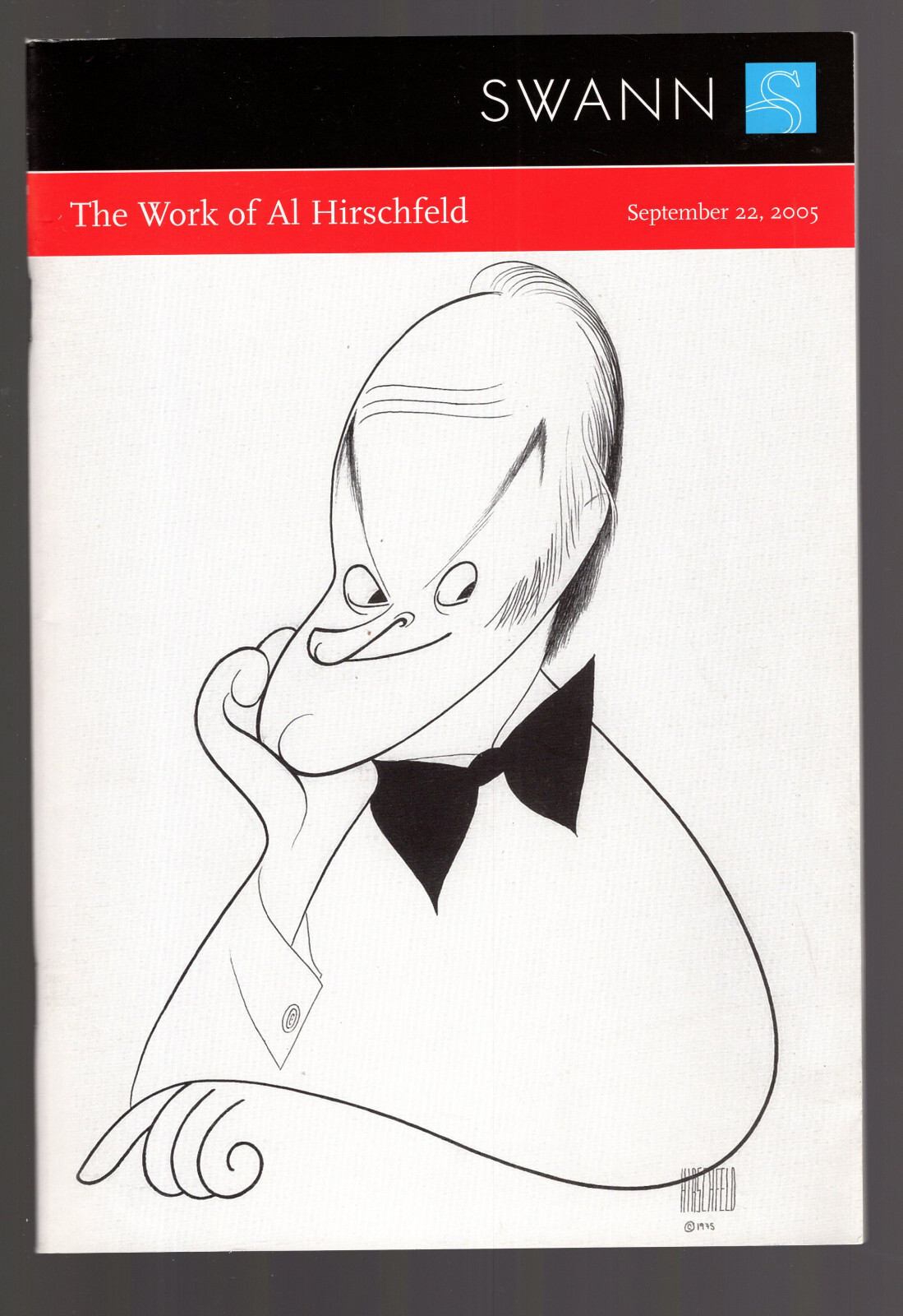 SWANN GALLERIES 2005 AUCTION CATALOG FOR WORKS OF AL HIRSCHFELD GREAT CONDITION