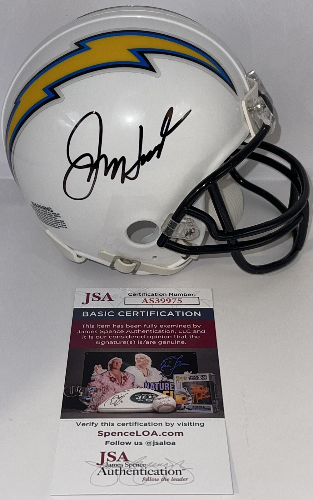 Jim Harbaugh Signed Autographed Los Angeles Chargers Mini Helmet JSA COA