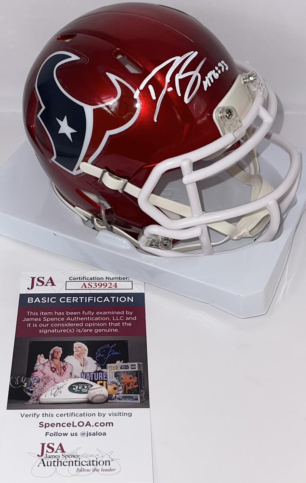 Demeco Ryans Signed Autographed Houston Texans Flash Mini Helmet JSA COA