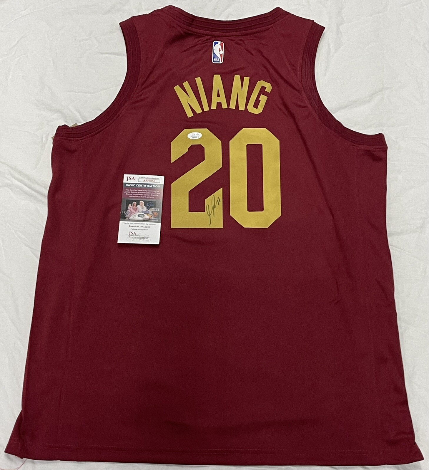 Georges Niang Signed Autographed Cleveland Cavaliers Wine Jersey JSA COA