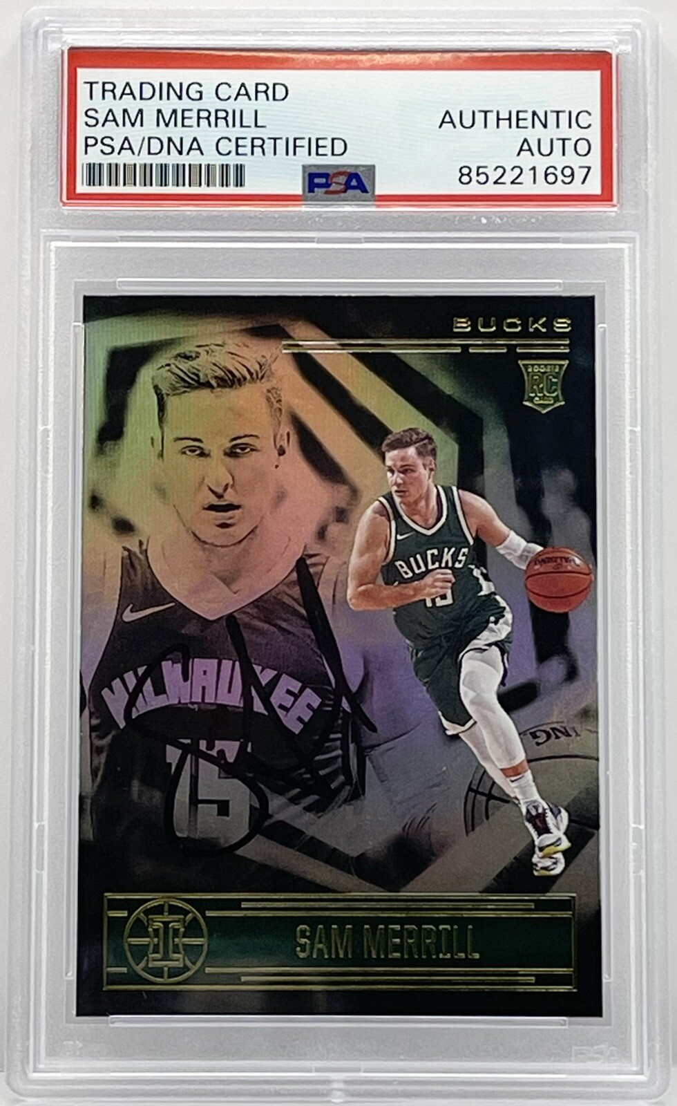Sam Merrill Signed 2020-21 Illusion Rookie Card Cleveland Cavaliers PSA/DNA Slab