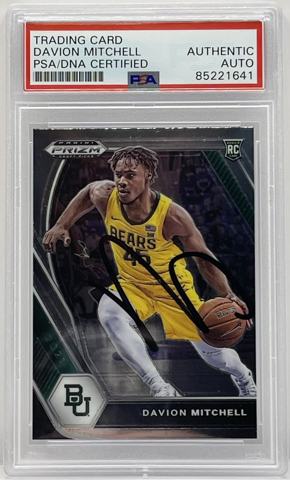 Davion Mitchell Signed 2021-22 Prizm Rookie Card Kings PSA/DNA Slabbed