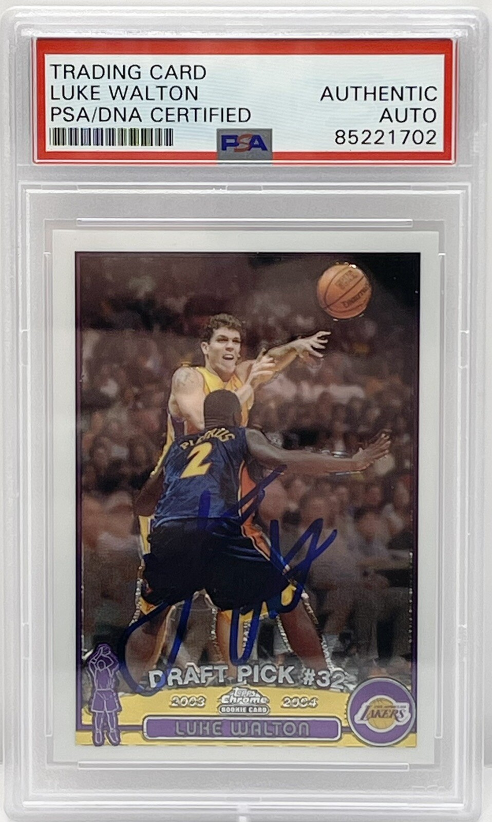 Luke Walton Signed Auto 2003-04 Topps Chrome Rookie Card Lakers PSA/DNA Slabbed