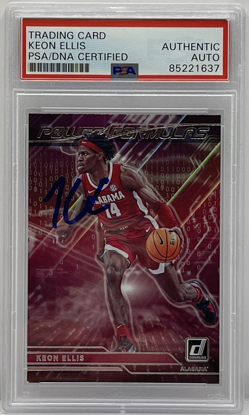 Keon Ellis Signed 2022-23 Donruss Power Formula Rookie Card PSA/DNA Slabbed