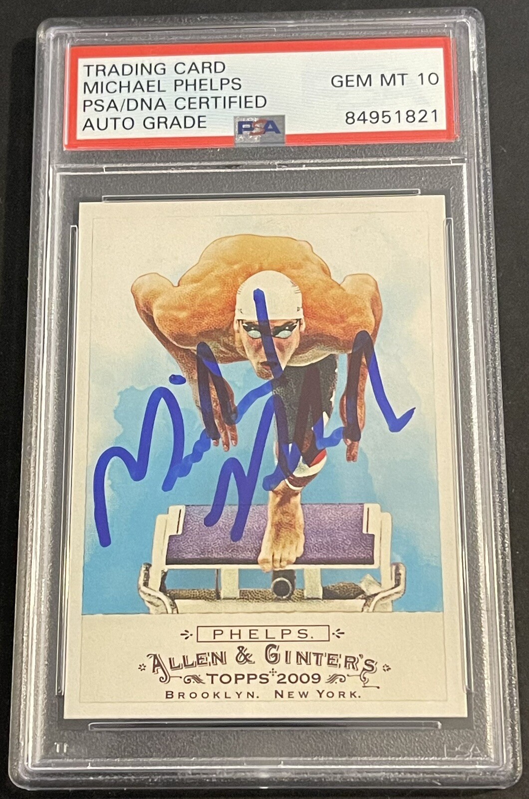 2009 Topps Allen & Ginter #276 Michael Phelps Signed Rookie Auto PSA Gem Mint 10