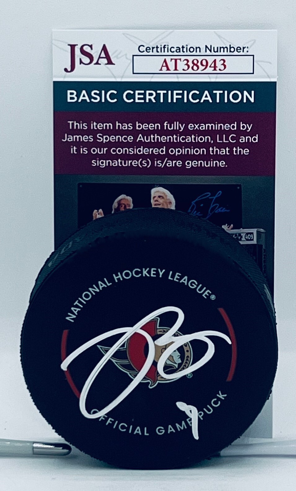 Josh Norris signed Ottawa Senators Official Game Puck autographed JSA