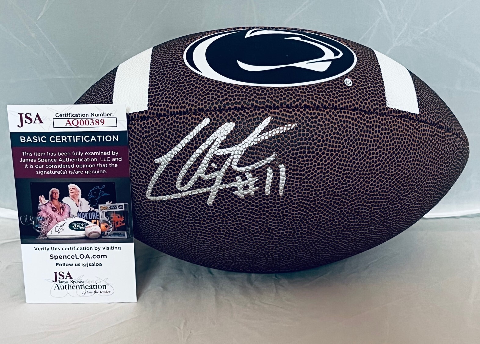 LaVar Arrington signed F/S Logo Penn State Nittany Lions Football JSA