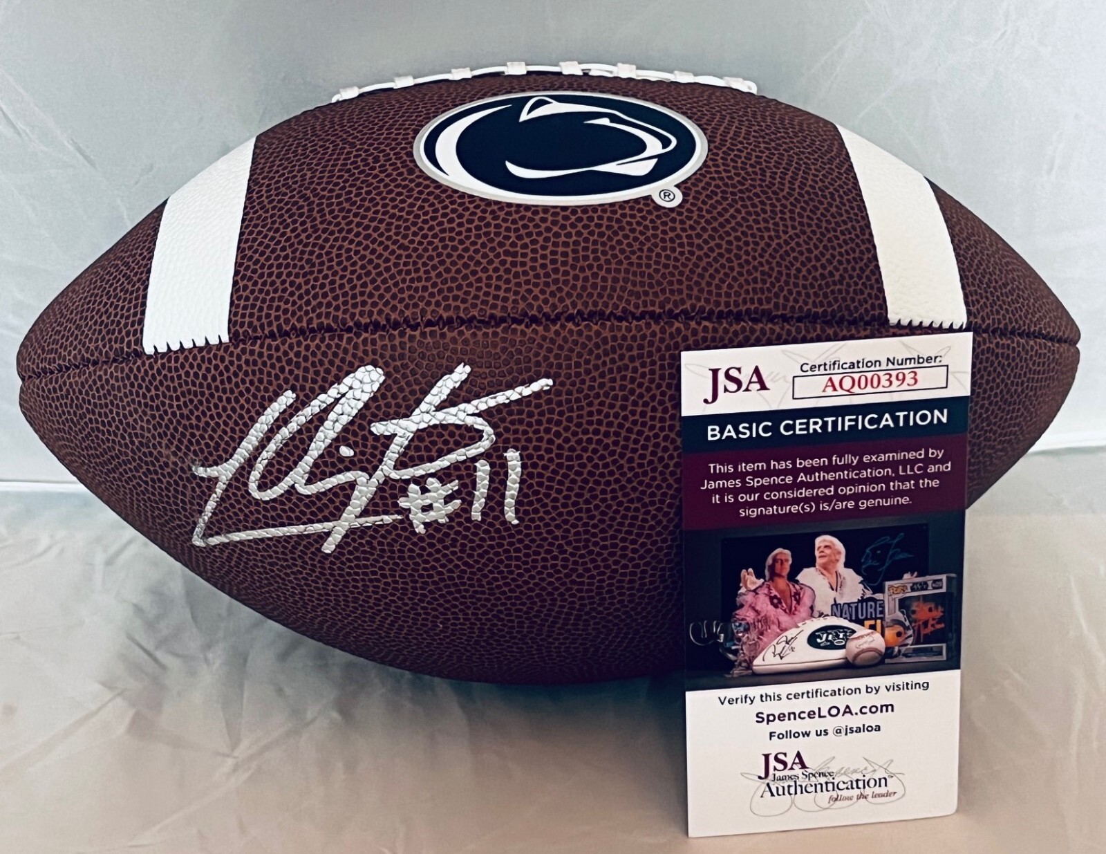 LaVar Arrington signed F/S Nike Logo Penn State Nittany Lions Football JSA