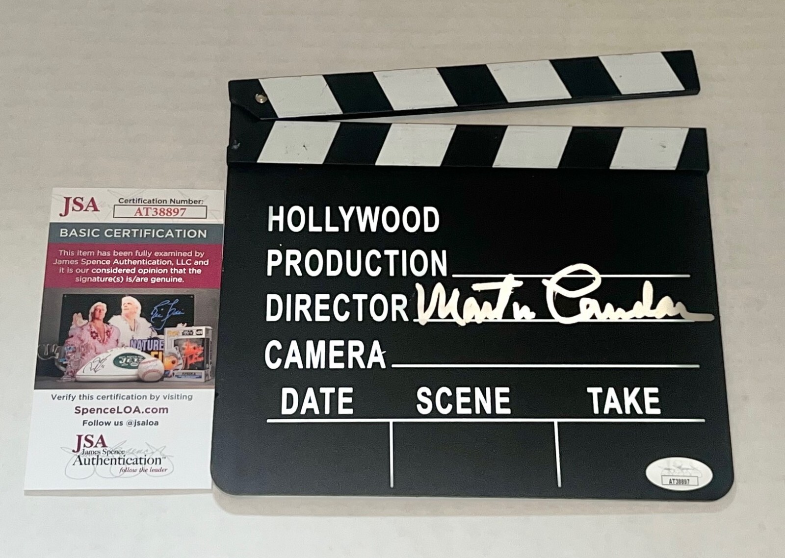 Martin Landau signed Hollywood Directors Clapboard autographed JSA Certified