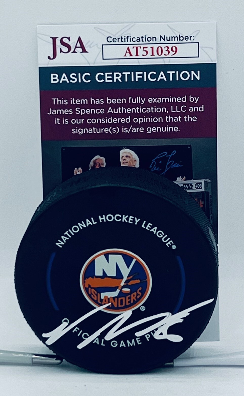 Noah Dobson signed New York Islanders Official Game Puck autographed JSA