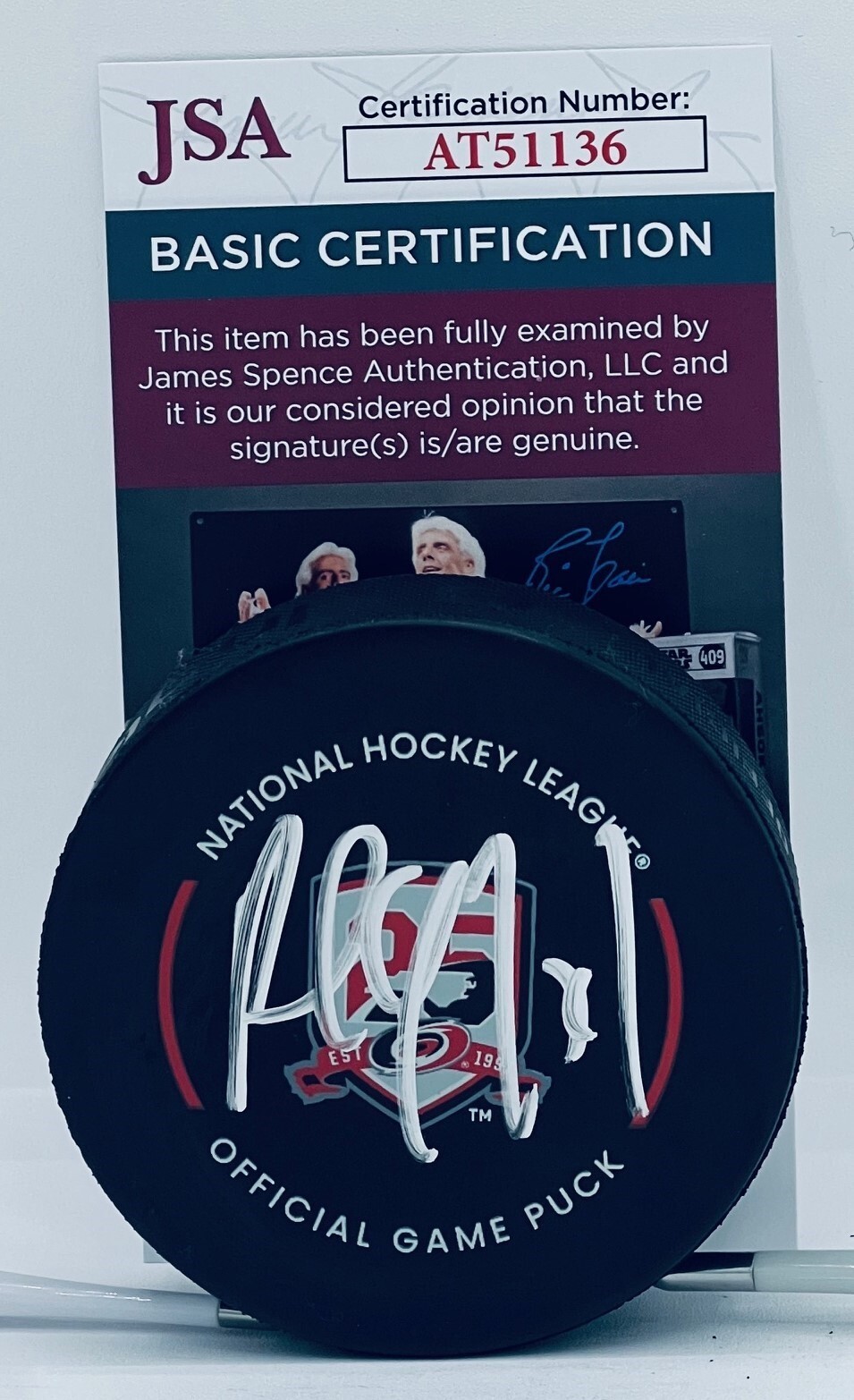 Paul Coffey signed Carolina Hurricanes 25th Anniversary Official Game Puck JSA