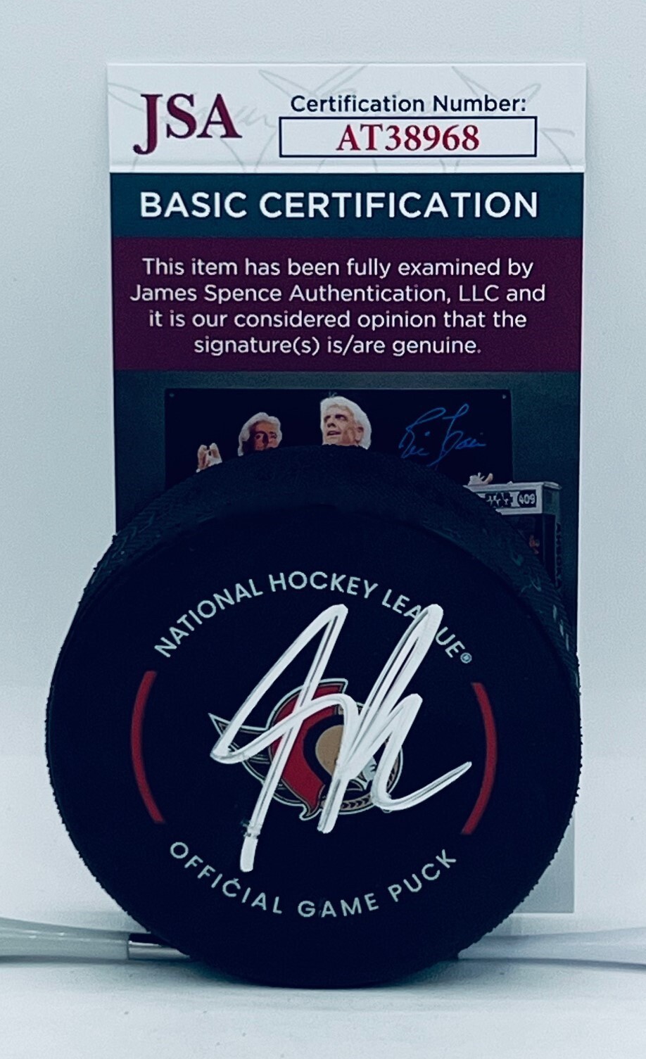 Shane Pinto signed Ottawa Senators Official Game Puck autographed JSA