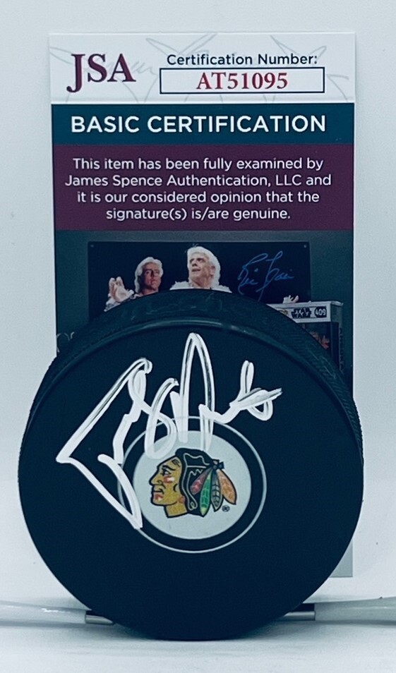 Tony Amonte signed Chicago Blackhawks Logo Puck autographed JSA