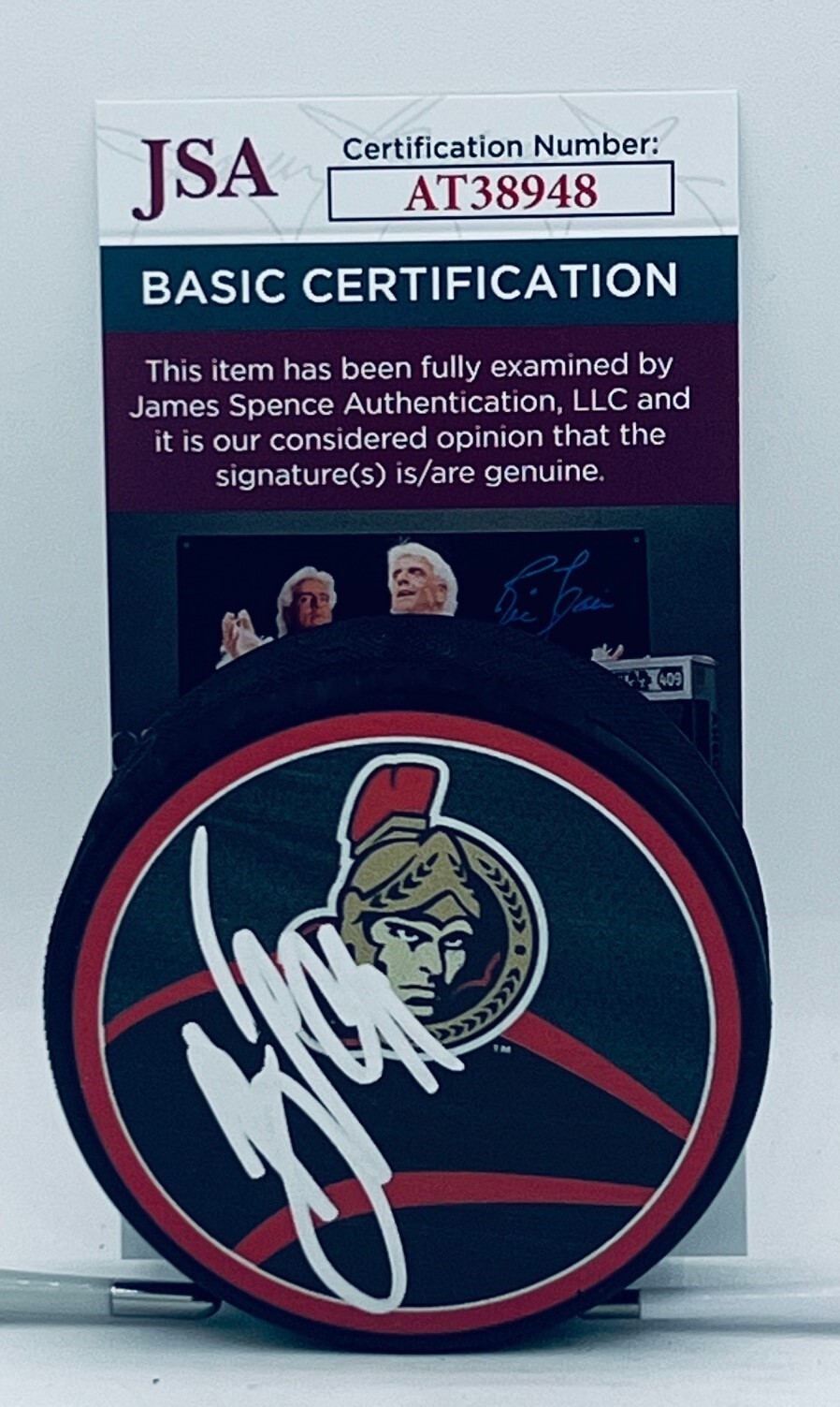 Vladimir Tarasenko signed Ottawa Senators Reverse Retro Puck autographed JSA