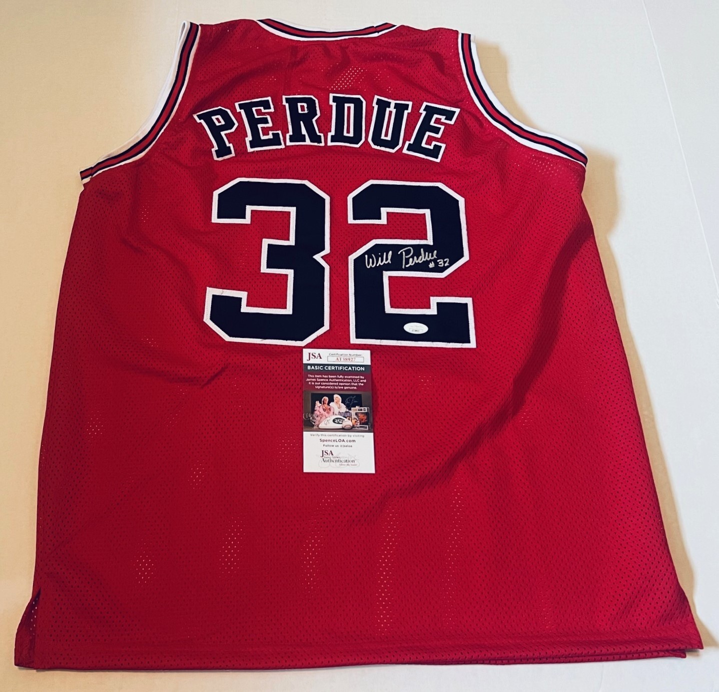 Will Perdue Chicago Bulls signed Custom jersey autographed JSA