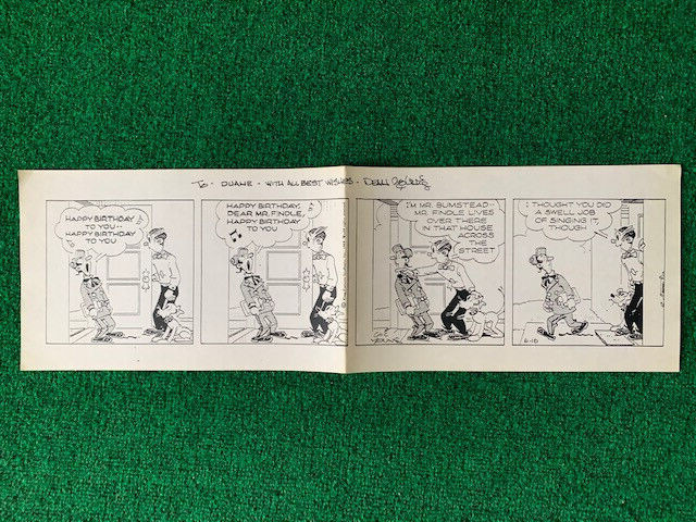 DEAN YOUNG HAND SIGNED 1969 BLONDIE CARTOON+COA GREAT CARTOONIST BLONDIE