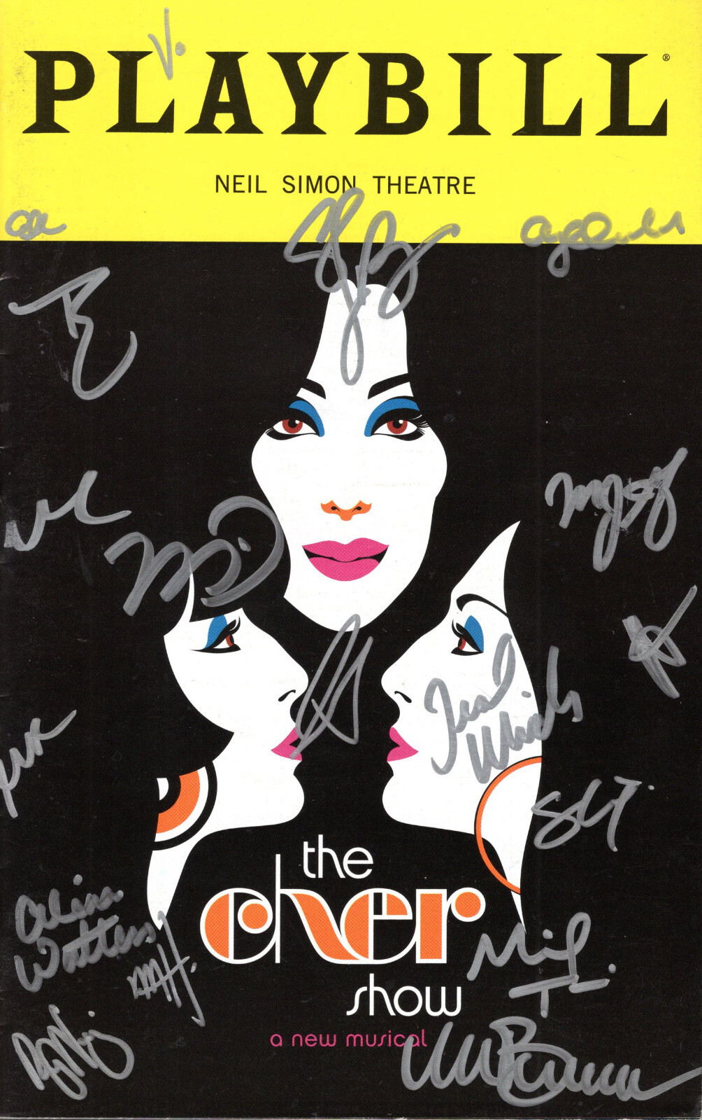 THE CHER SHOW HAND SIGNED NY CITY PLAYBILL+COA SIGNED BY CAST+TEAL WICKS COLLECTIBLE MEMORABILIA