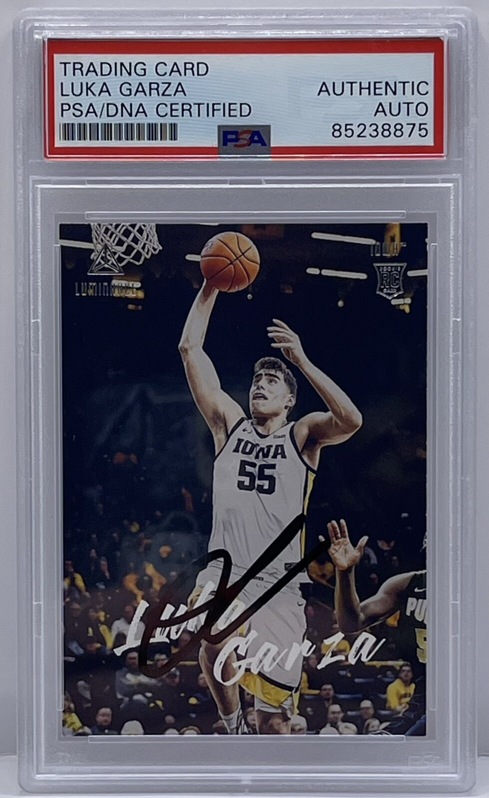 Luka Garza Signed 2021-22 Luminance Rookie Card Iowa Pistons PSA/DNA Slabbed