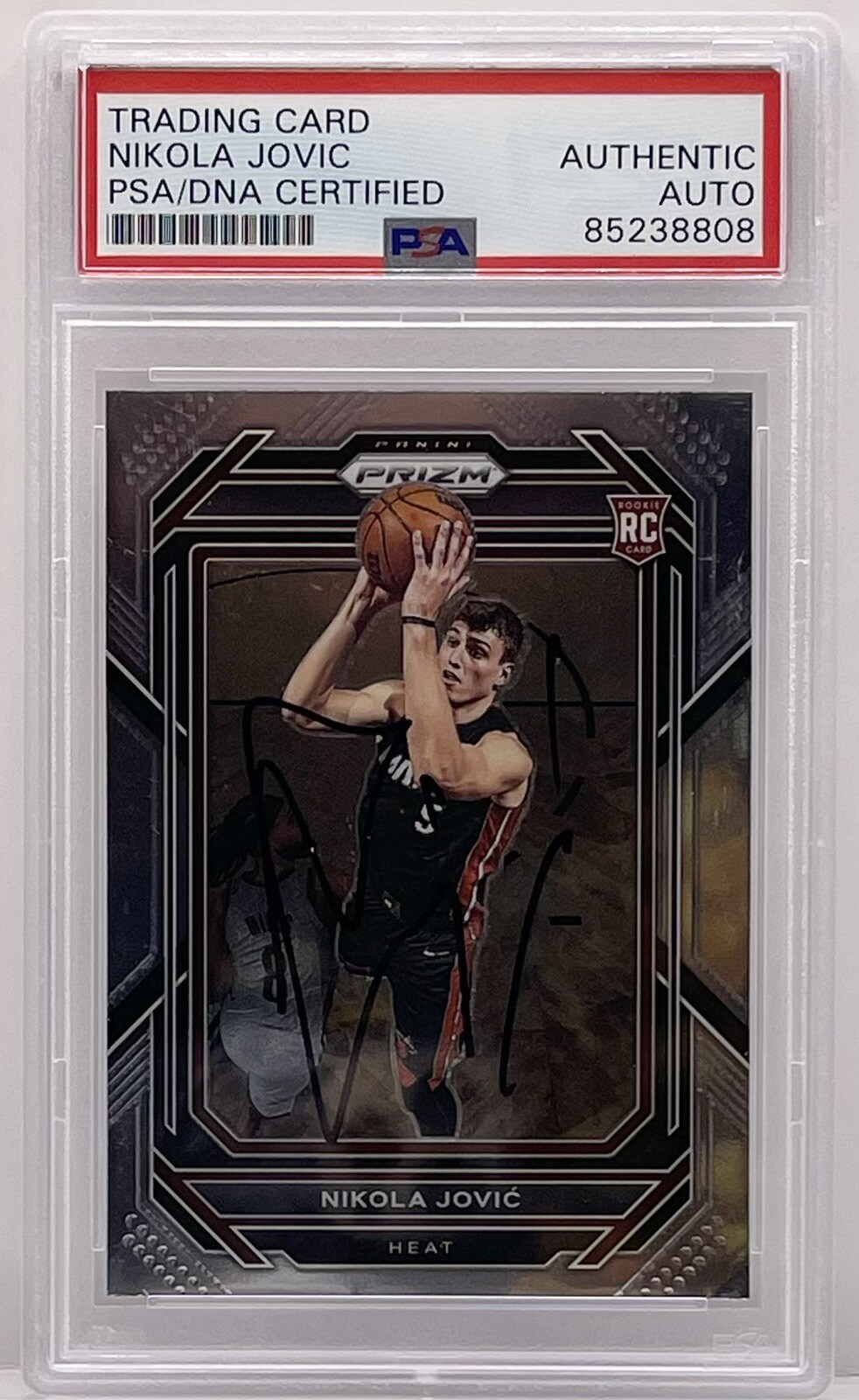 Nikola Jovic Signed 2022-23 Panini Prizm Rookie Card Miami Heat PSA/DNA Slabbed