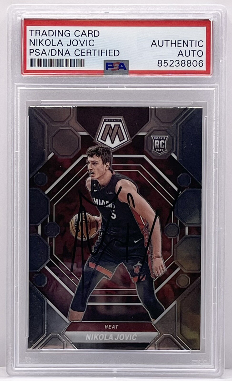 Nikola Jovic Signed 2022-23 Mosaic Rookie Card Miami Heat PSA/DNA Slabbed