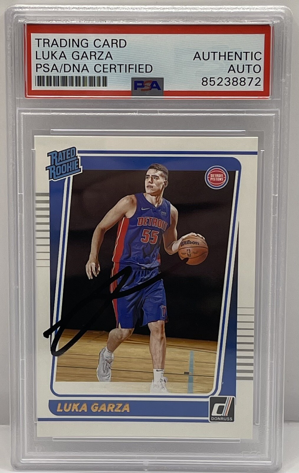 Luka Garza Signed 2021-22 Donruss Rookie Card Iowa Pistons PSA/DNA Slabbed