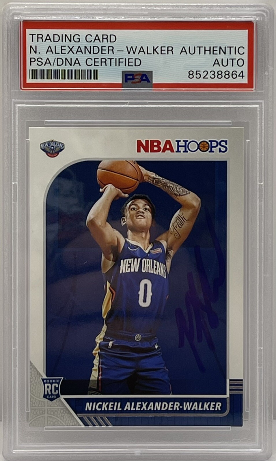 Nickeil Alexander Walker 2019-20 NBA Hoops Rookie Card Pelicans PSA/DNA Slabbed
