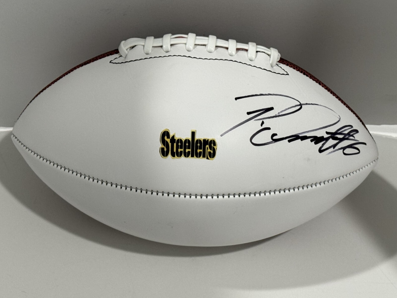 PATRICK QUEEN SIGNED FOOTBALL PITTSBURGH STEELERS AUTOGRAPHED PROOF JSA COA