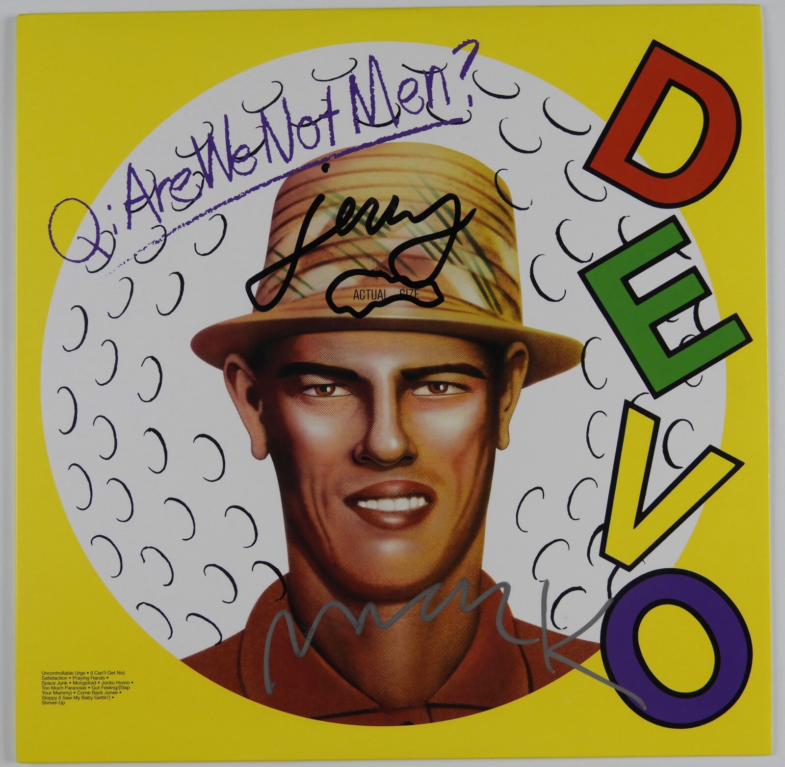 Devo JSA Signed Autograph Record Album Are We Not Men Vinyl