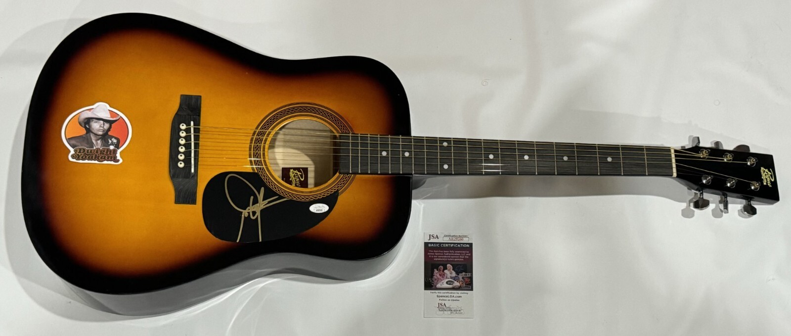 DWIGHT YOAKAM SIGNED FULL SIZE SUNBURST ACOUSTIC GUITAR COUNTRY LEGEND JSA COA