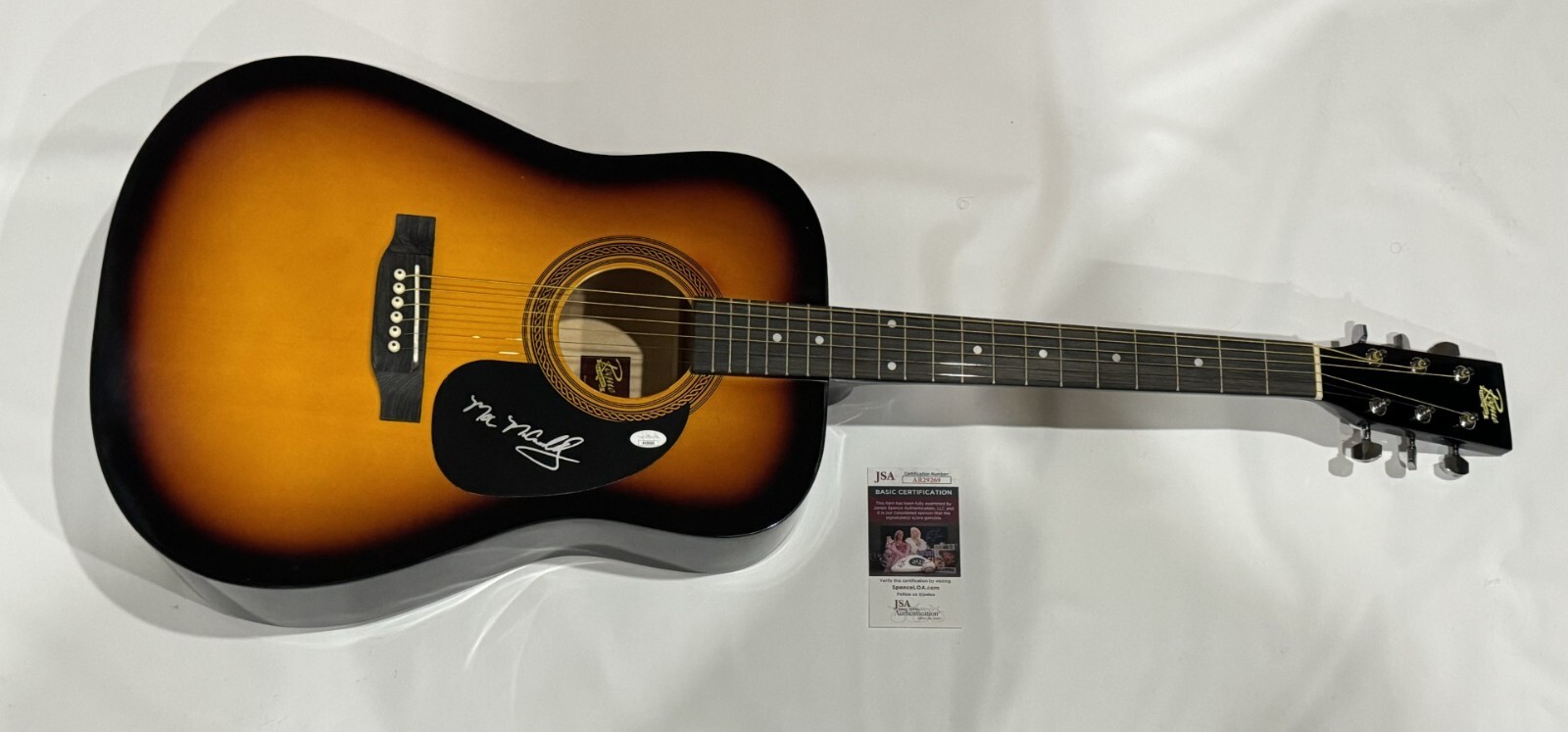 MAC MCANALLY SIGNED F/S SUNBURST ACOUSTIC GUITAR CORAL REEFER BAND JSA COA