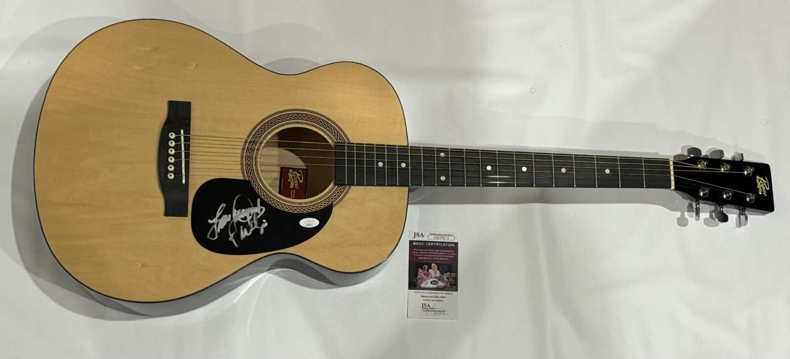 LOU DIAMOND PHILLIPS SIGNED NATURAL ACOUSTIC GUITAR LA BAMBA JSA COA