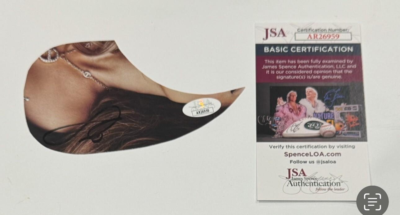 JENNIFER LOPEZ SIGNED CUSTOM ACOUSTIC PICKGUARD JLO JSA COA