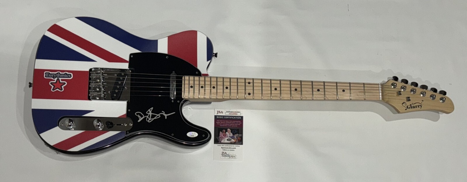 DAVE STEWART SIGNED CUSTOM UK ELECTRIC GUITAR EURYTHMICS JSA COA