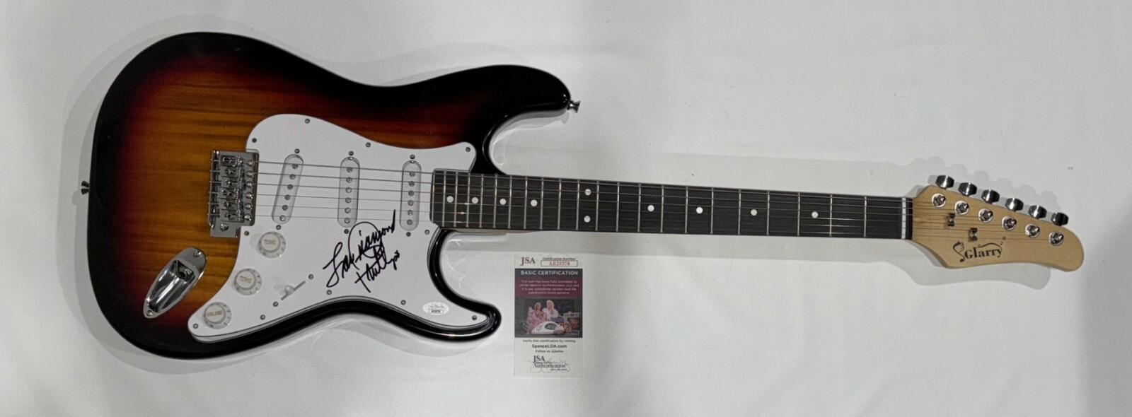 LOU DIAMOND PHILLIPS SIGNED SUNBURST ELECTRIC GUITAR LA BAMBA JSA COA