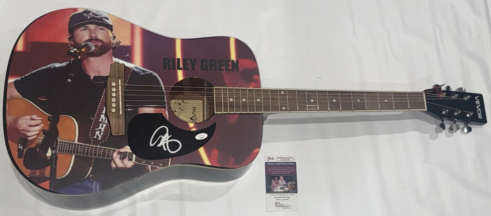 RILEY GREEN SIGNED FULL SIZE CUSTOM ACOUSTIC GUITAR THERE WAS THIS GIRL JSA COA
