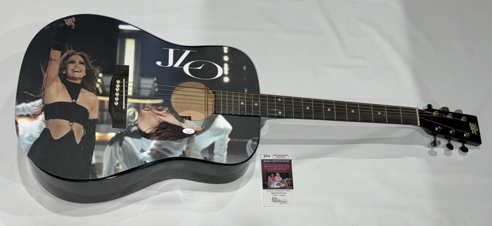 JENNIFER LOPEZ SIGNED CUSTOM ACOUSTIC GUITAR JLO AUTOGRAPHED JSA COA