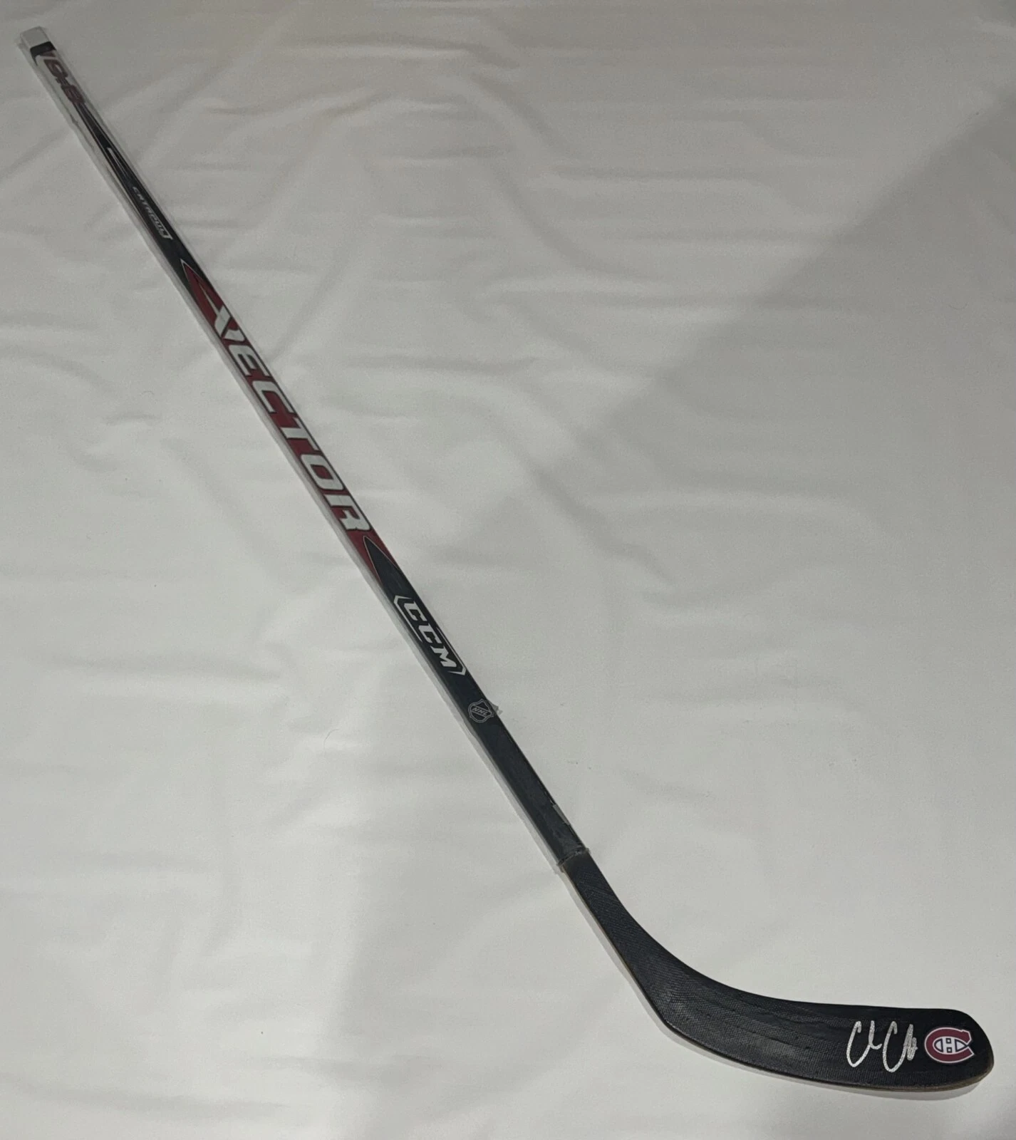 COLE CAUFIELD SIGNED HOCKEY STICK MONTREAL CANADIENS AUTOGRAPHED PROOF