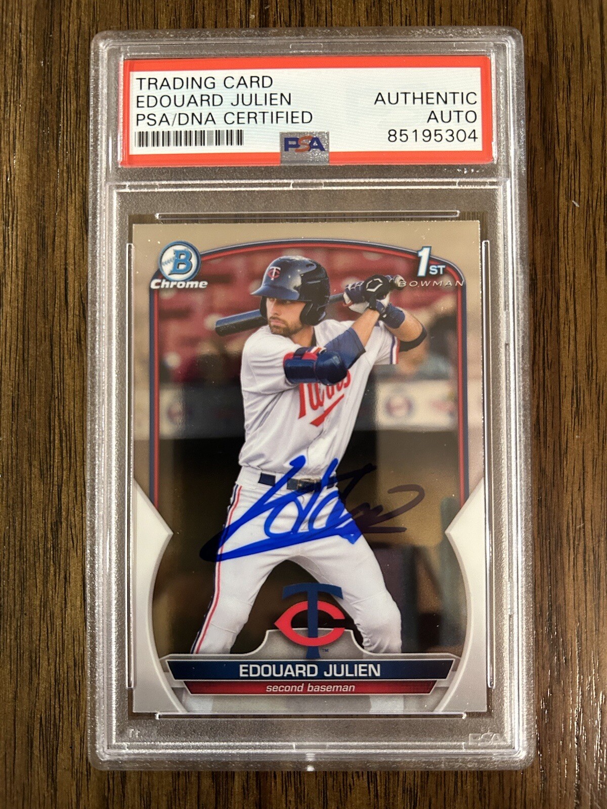 Edouard Julien Signed 2023 Bowman Chrome Rookie Card RC PSA/DNA Minnesota Twins