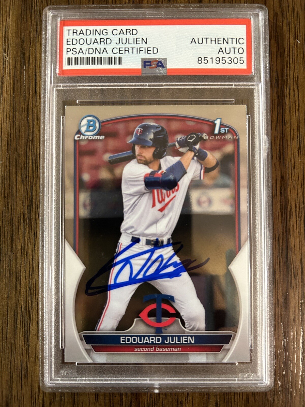 Edouard Julien Signed 2023 Bowman Chrome Rookie Card RC PSA/DNA Minnesota Twins