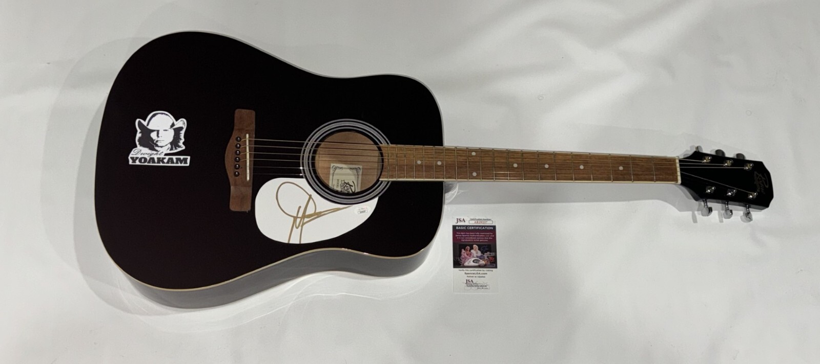 DWIGHT YOAKAM SIGNED FULL SIZE BLACK ACOUSTIC GUITAR COUNTRY LEGEND JSA COA