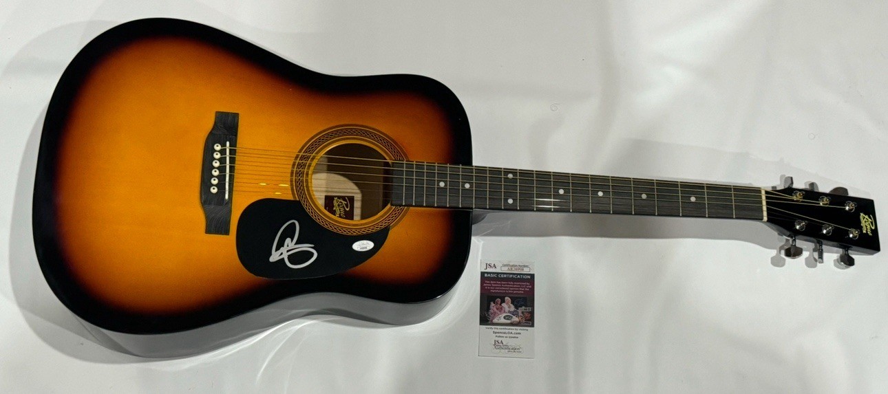 RILEY GREEN SIGNED FULL SIZE SUNBURST GUITAR THERE WAS THIS GIRL JSA COA