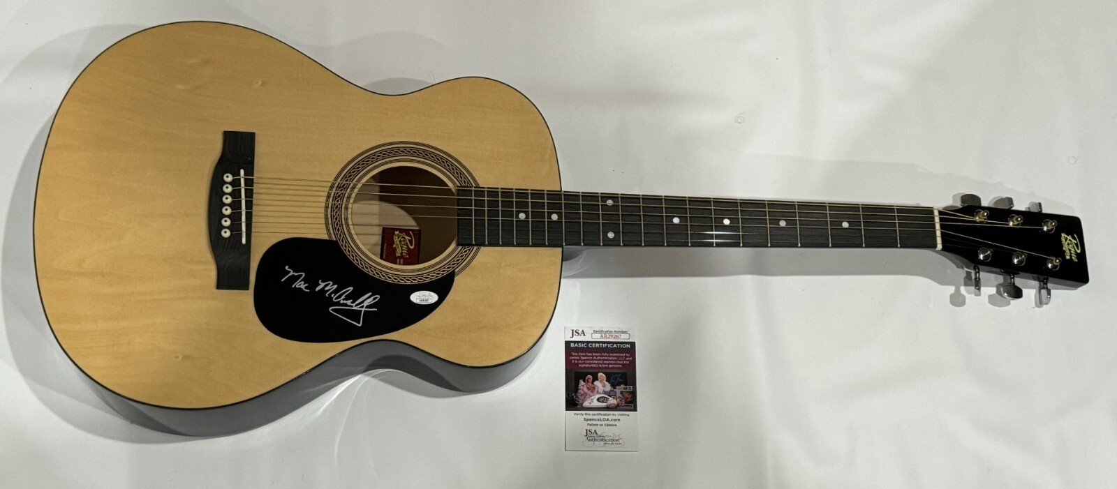 MAC MCANALLY SIGNED NATURAL ACOUSTIC GUITAR CORAL REEFER BAND JSA COA