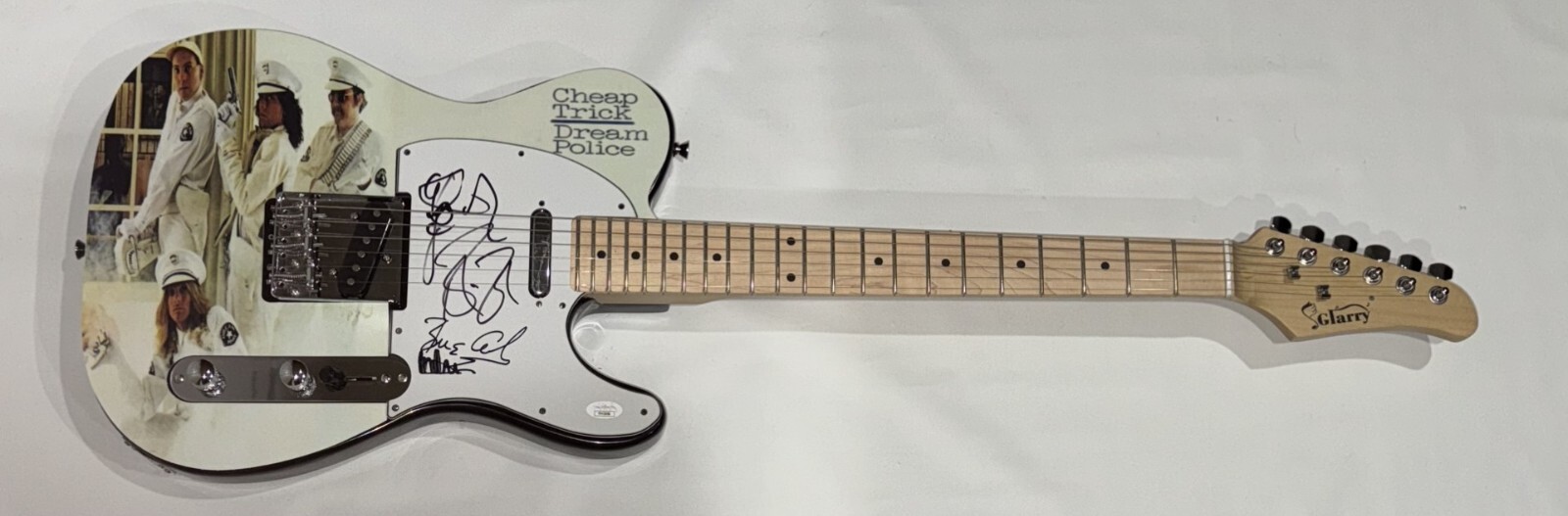 CHEAP TRICK SIGNED CUSTOM GUITAR ZANDER NIELSEN TOM BUN E. CARLOS ALL 4 JSA LOA