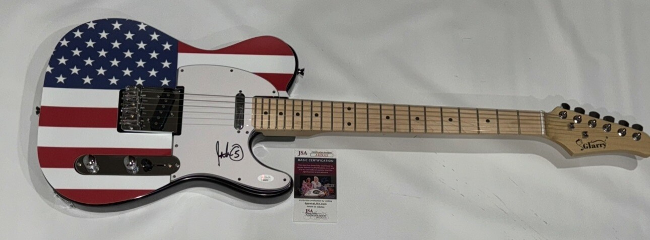 JOHN 5 SIGNED USA FLAG ELECTRIC GUITAR MOTLEY CRUE JSA COA