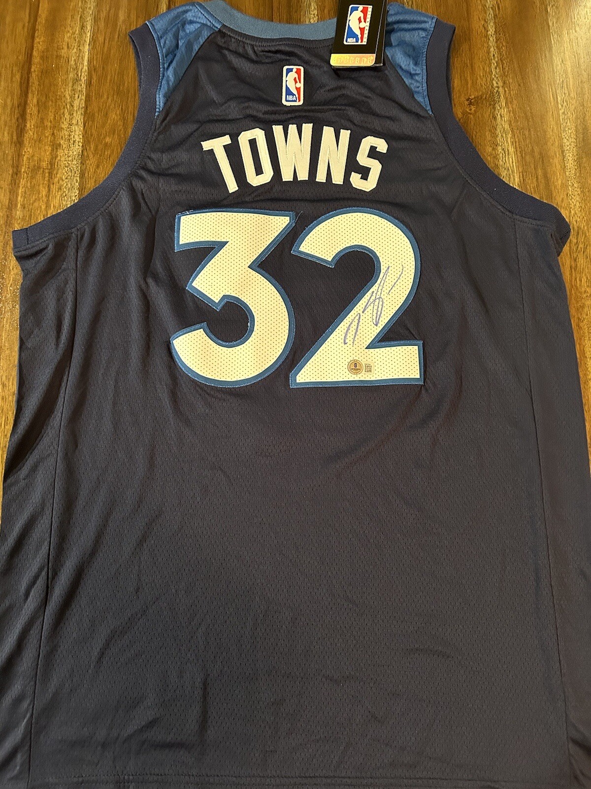 Karl-Anthony Towns Signed Autograph MN Timberwolves Custom Jersey Beckett